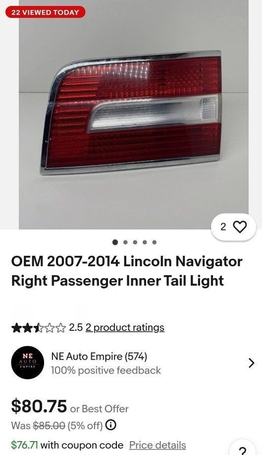 Lincoln Navigator Ford Expedition tail light