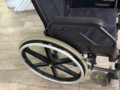 Sunrise Medical Black Wheelchair with Footrests Used Good Condition