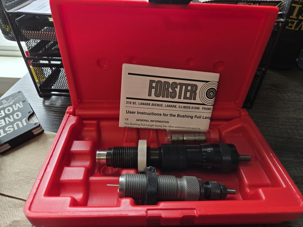 Forster 6.5 CRDMR ULTRA Micrometer Seater & Bushing Full Length Sizing Die Set UFB4271
