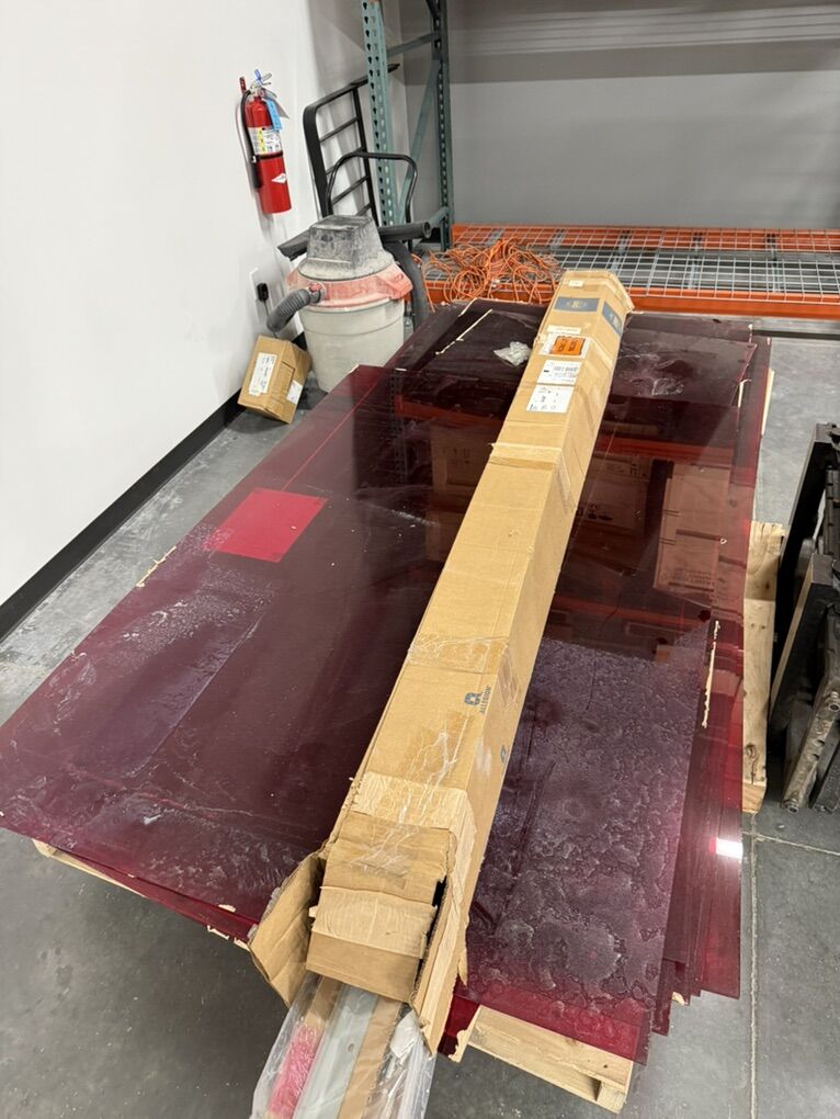 Red Plexiglass 8 Foot Sheets