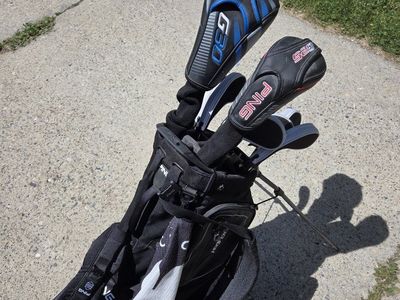 Left hand set of Ping golf clubs