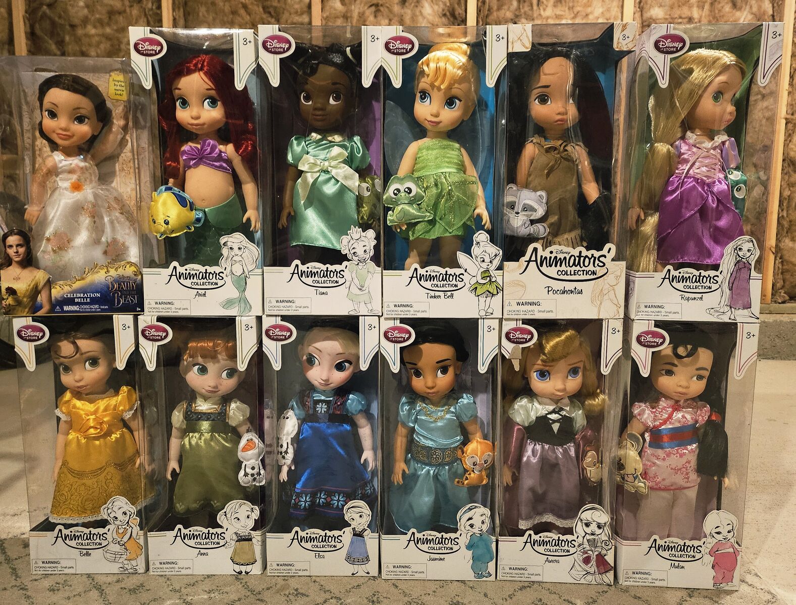 New in box, never opened Disney Animator's Collection Dolls 16"