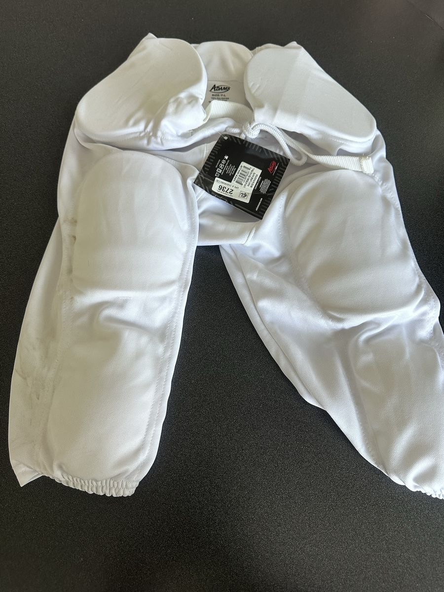 Adams Youth Large Integrated Football Pants White New with Tags