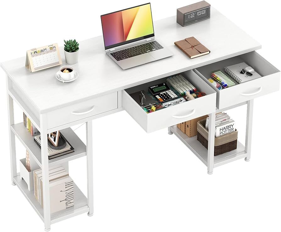 43 Computer Desk with 3 Drawers & 2 Storage