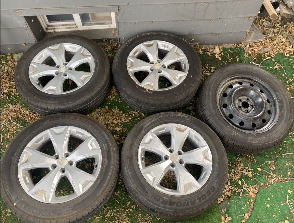 Yokohama Geolander 225/60/R17 w Subaru wheels