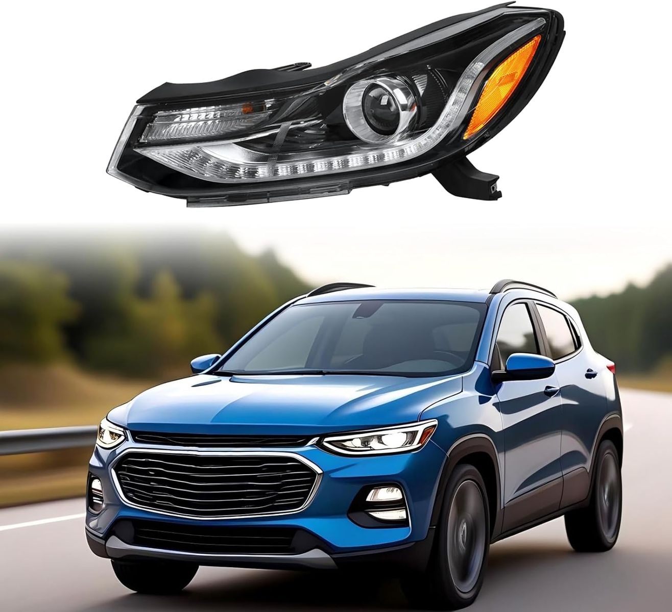 2017-2022 Chevrolet Trax Projector Headlight Assembly Set (Driver & Passenger)
