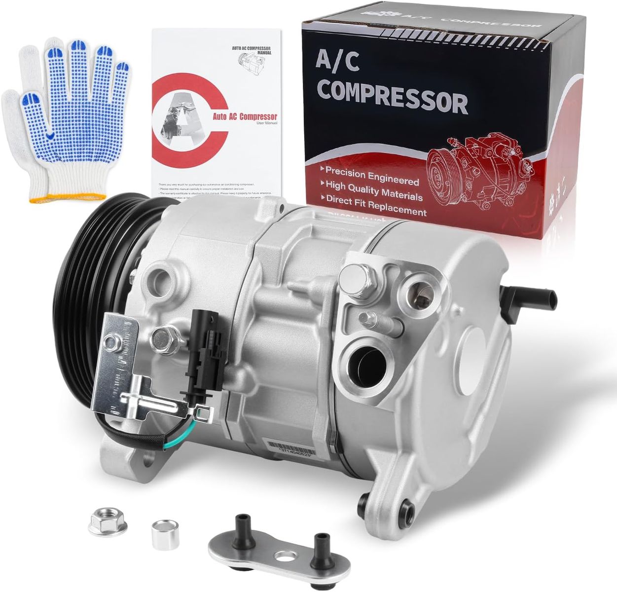 2014-2019 Silverado 1500, 2015-2020 Taho, 2015-2020 Yukon Suburban Air Conditioner Compressor with Clutch