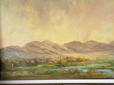 Incredibly beautiful oil on canvas landscape by Nona. Framed and signed. Fine Art