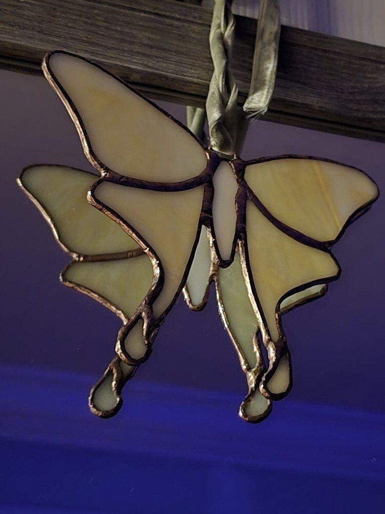 Stained Glass Luna Moth Suncatcher