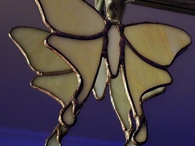 Stained Glass Luna Moth Suncatcher