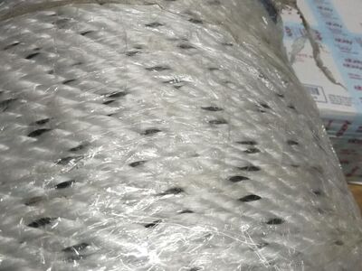 1200 FT Spool 3/8" White w/Black Tracer Poly Rope / Cord