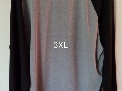 George Men's 3XL Gray & Black Long Sleeve Raglan T-Shirt