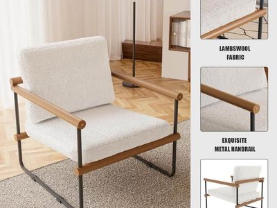 Lambswool Accent Chair with Stainless Steel Frame