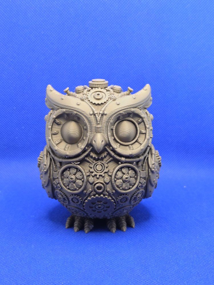 Steampunk Owl Figurine 3D Printed Desk Decor Collectible Art Piece
