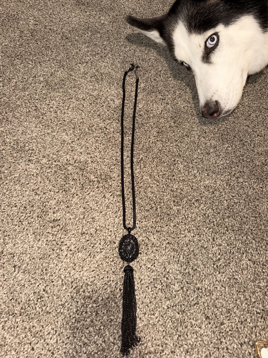 Black Tassel Pendant Necklace (husky not included)