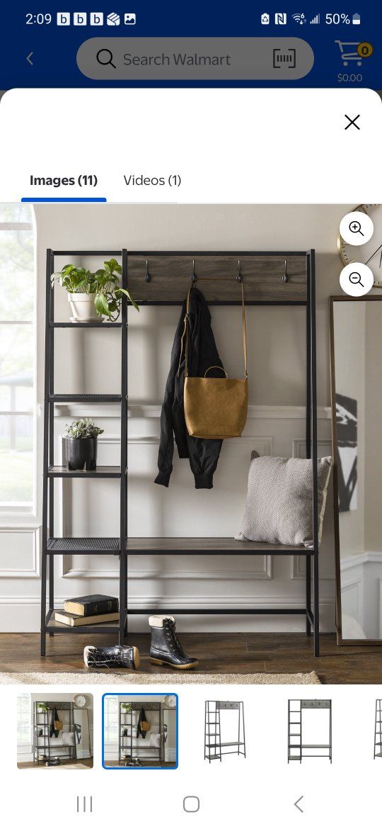 Tree Bench entry way storage
Shelves with coat ra