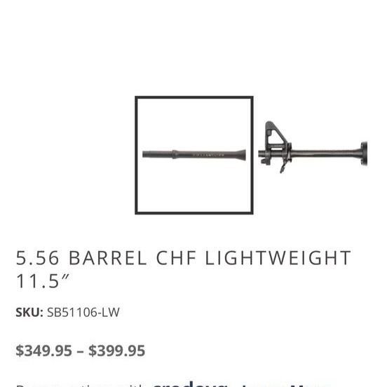11.5" 5.56 CHF Lightweight Barrel