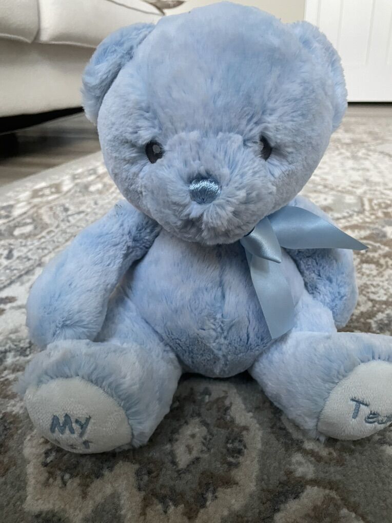 My 1st teddy blue soft bear plush stuffed animal