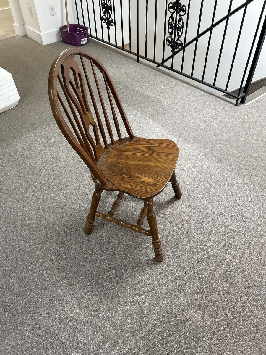 Six Matching Solid Maple Dining Chairs