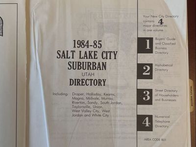 Salt Lake City Suburban Directory, 1984-1985
