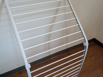 White Foldable Clothes Drying Rack - Compact & Space-Saving Laundry Solution
