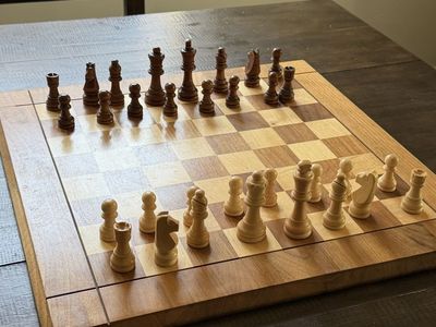 Solid Wood Chess Set – 17.5” Board with Wooden Staunton Pieces