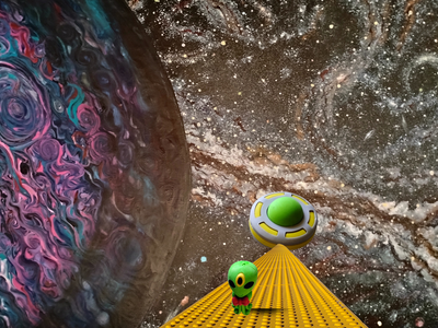 Set of 4 outer space, Fleece Blankets