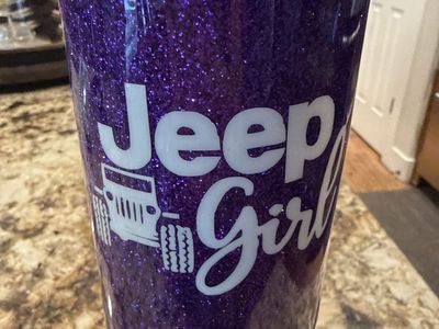 Custom "Jeep Girl" Purple Glitter Tumbler with Rubber Duckies and Straw