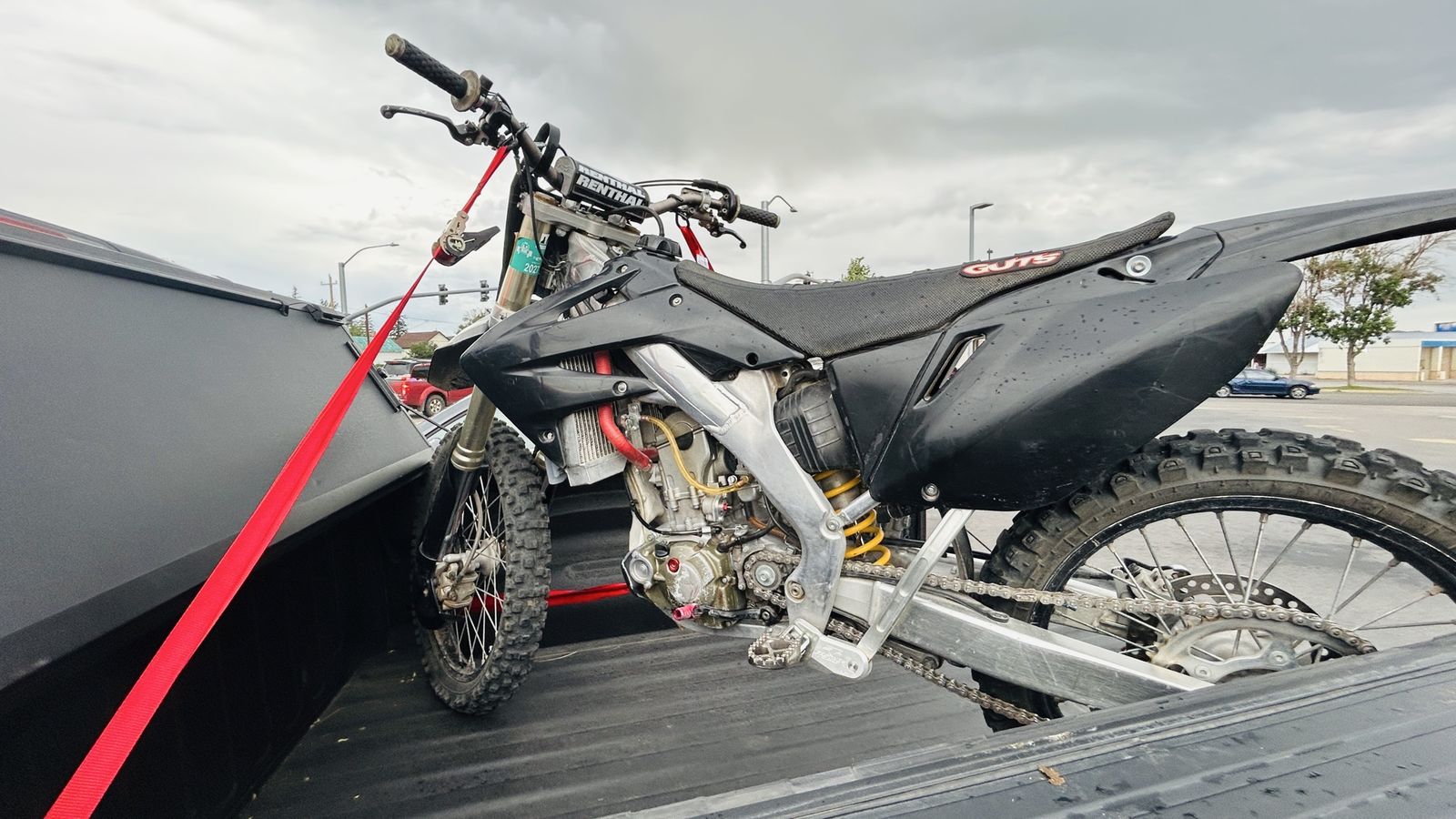 2005 honda crf250r with Black Plastics and Renthal Handlebars