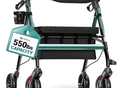 NEW Helavo Bariatric Walker with Large, Height-Adjustable Seat, 550 lbs Weight Capacity