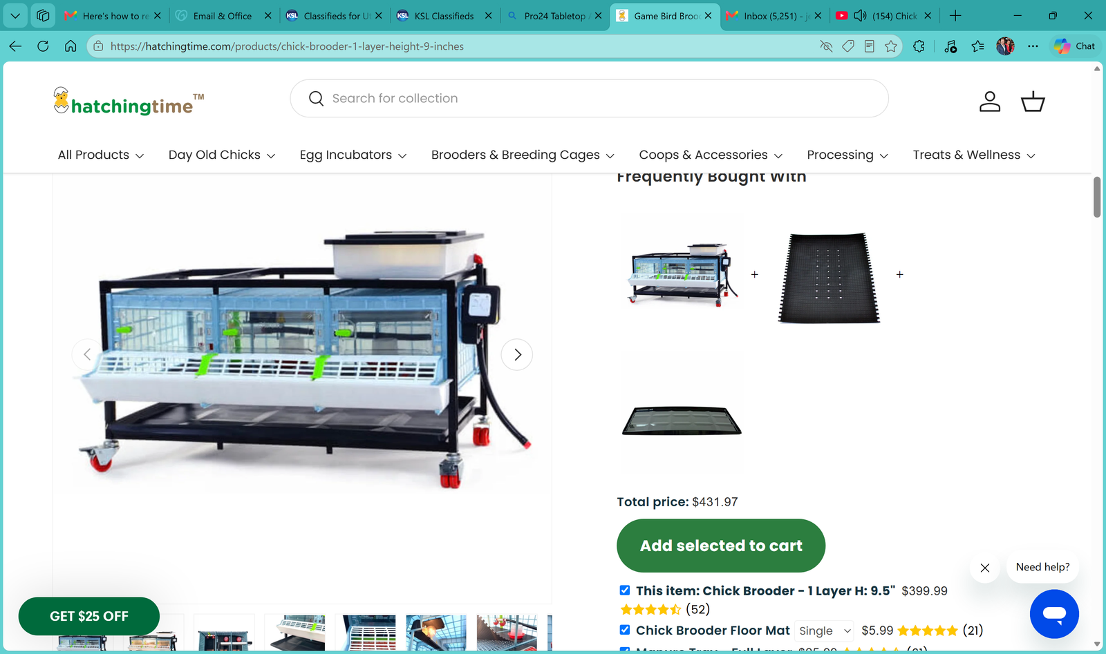 Hatching TIME Brooder for birds chickens ducks gamebirds poultry BRAND NEW UNASSEMBLED IN THE BOX