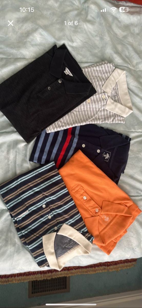 Mixed Lot (5) Men's Size M Cotton Short Sleeve Collared Shirts - Modern Pique Polo & More