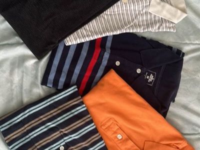 Mixed Lot (5) Men's Size M Cotton Short Sleeve Collared Shirts - Modern Pique Polo & More