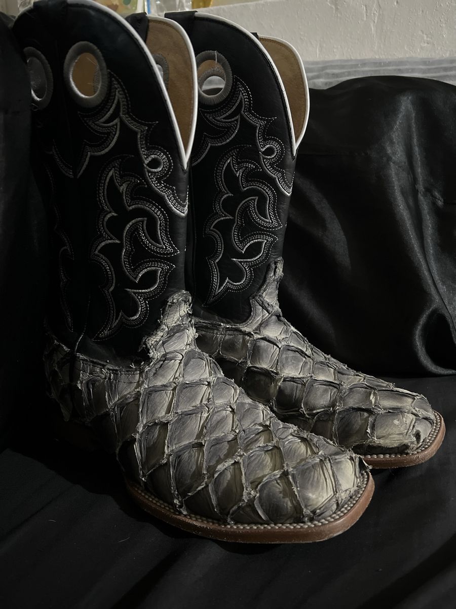 Cody James Exotic Scale Western Cowboy Boots Black Grey Size 9