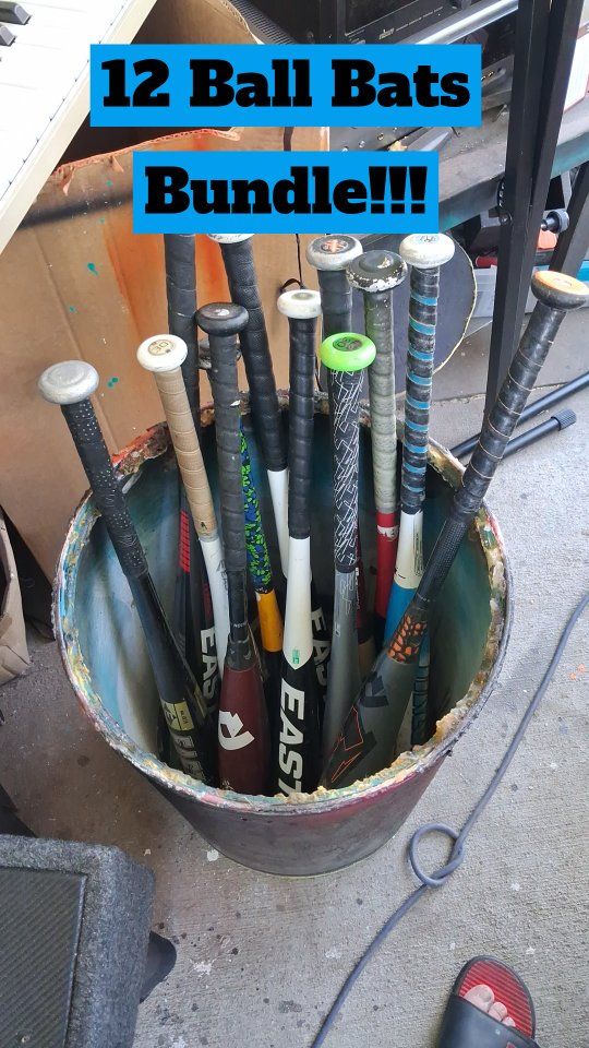 Mixed Lot of 12 Used Baseball & Softball Bats - DeMarini, Easton, Mizuno, Ghost, Xtreme, Speed