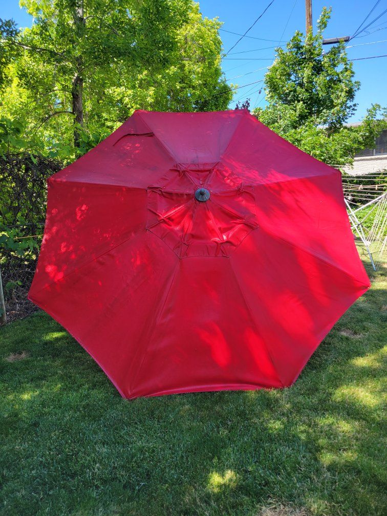 Large Red Sunbrella Umbrella No Base