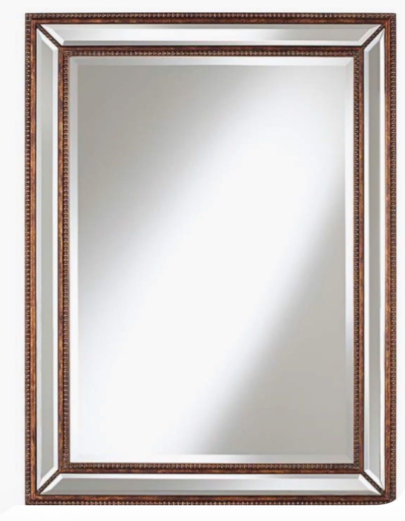 Uttermost Bronze Beaded Wall Mirror 30" x 40" - Decorative