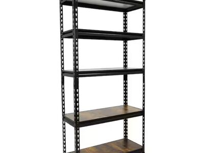 KING'S RACK Black 5-Tier Boltless Tier Height Adjustable Garage Steel Storage Rack Shelving Units (30 in W x 60 in H x 12 in D)