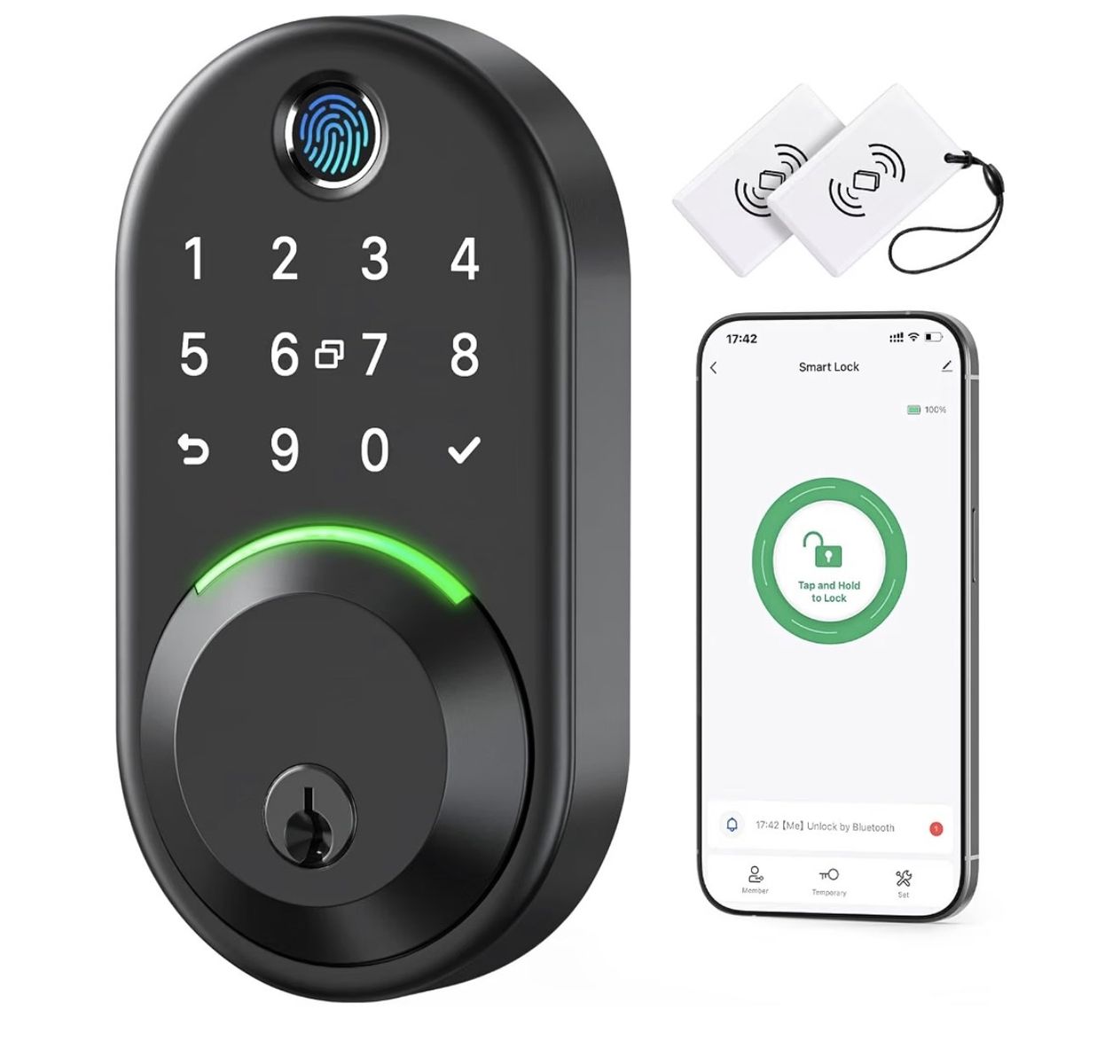 YAMIRY Smart Deadbolt Door Lock w/ Keypad & Fingerprint (YR02)