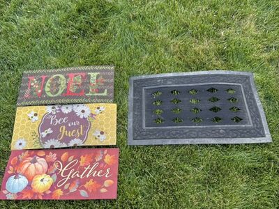 Custom Indoor-Outdoor Door Mat & 3 mats Fall Xmas