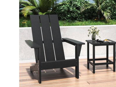 New in Box, Adirondack Chair Set With Table, Heavy All-Weather HDPE.Outdoor Lounge Chair