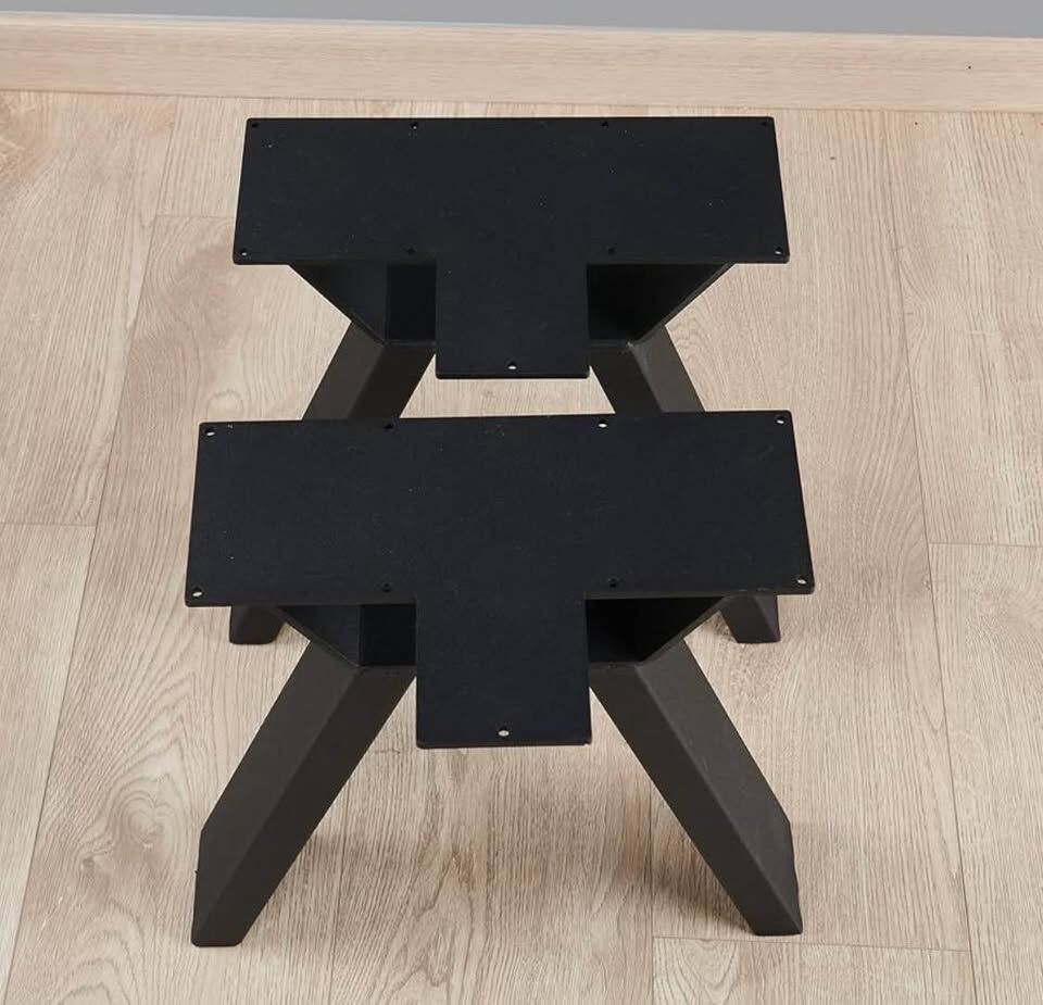 Heavy Duty Metal Furniture Table Legs 16 inch Height with Screws S Type Black DIY Iron Legs