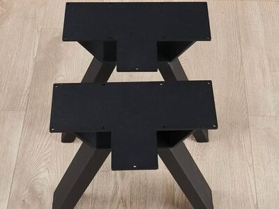 Heavy Duty Metal Furniture Table Legs 16 inch Height with Screws S Type Black DIY Iron Legs