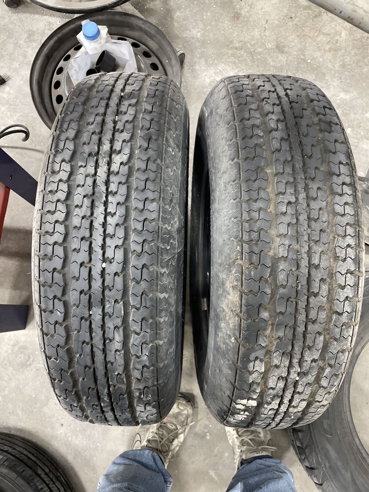 Two Tires ST 225 75 15 trailer tires