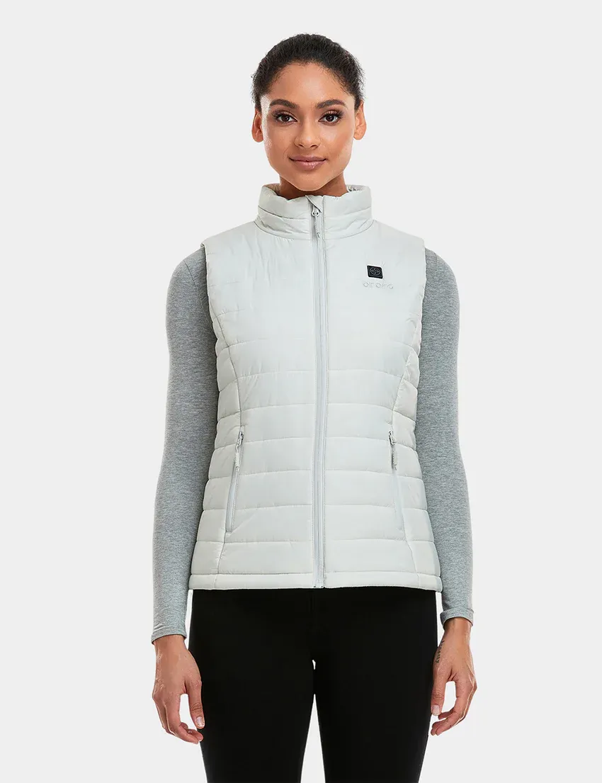 ORORO WOMEN'S CLASSIC HEATED VEST BATTERY INCLUDED WHITE