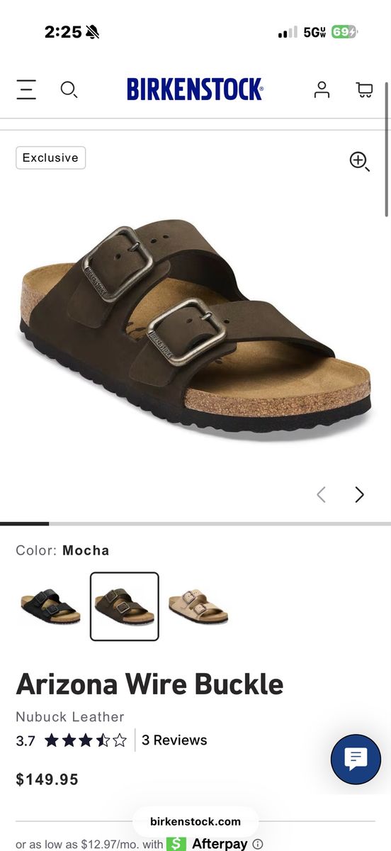 Birkenstock Arizona Wire Buckle Sandals - Mocha Nubuck Leather