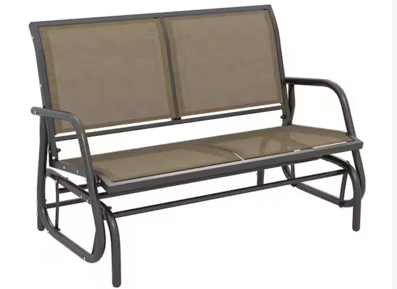 Outsunny Outdoor Glider Bench for 2 People Light Mixed Brown Color Maximum Load 572 lbs.