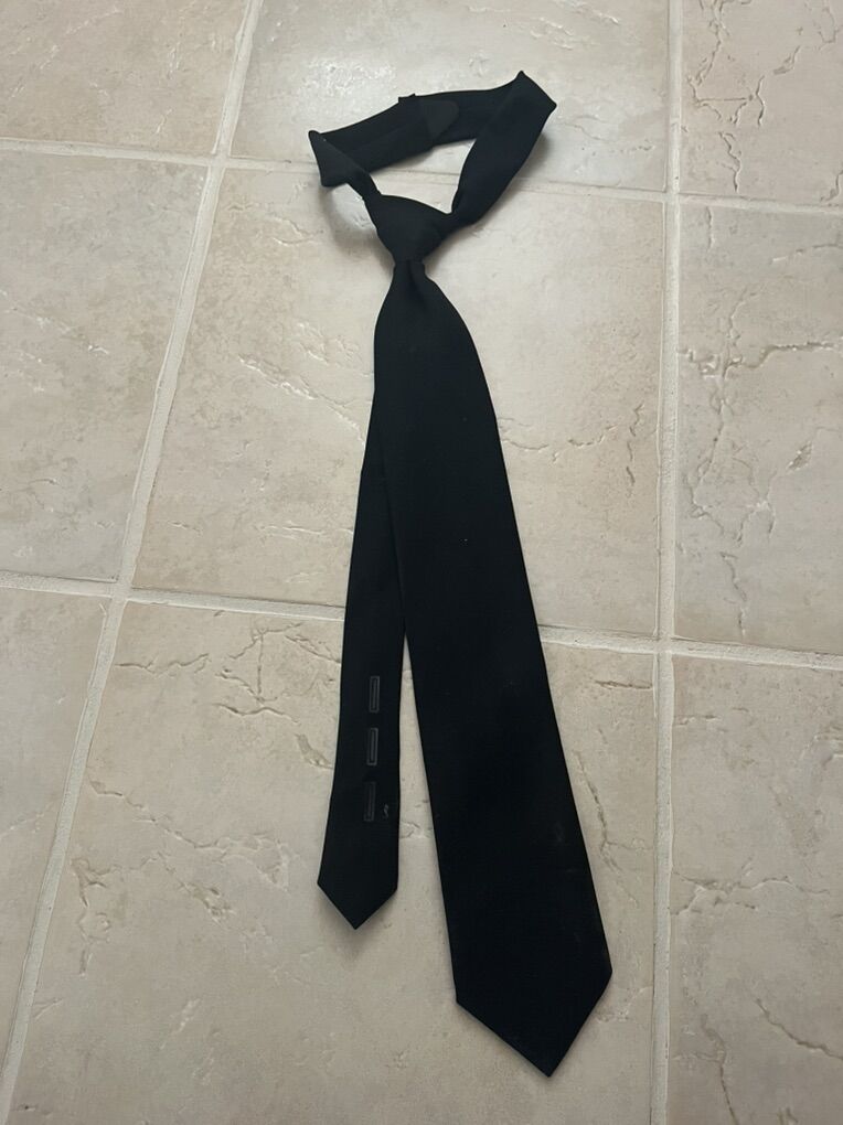 Black uniform tie 100% polyester