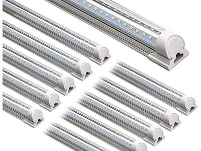 Barrina LED Shop Lights 8FT, 72W 10000LM 5000K, Daylight White, T8 LED Garage Lights, V Shape Clear Cover, High Output Tube, Lin