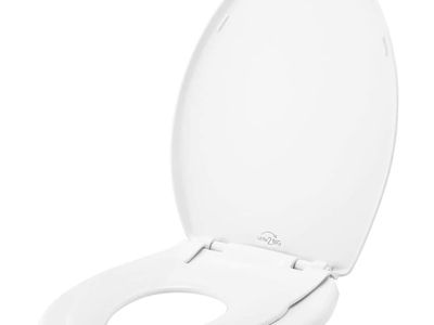 Little2Big Toilet Seat with Built-In Toddler Potty Training Seat, Slow Close, Easy to Install, Made in USA, ELONGATED, White